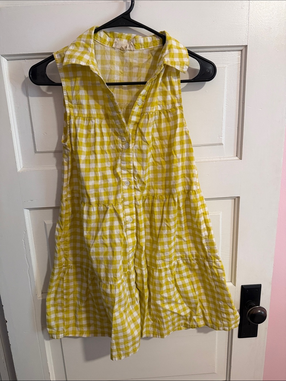 Yellow Gingham Sleeveless Dress